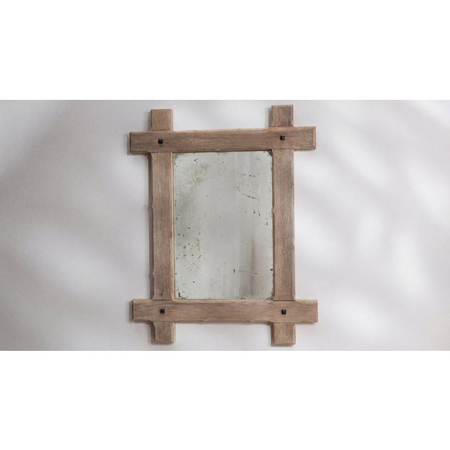19th Century 19th Century France Antique White Wood Mirror For Sale - Image 5 of 10