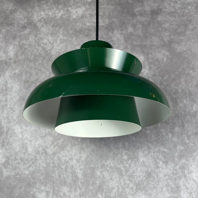 Vintage Danish Green Lamp, 1970s For Sale - Image 9 of 11