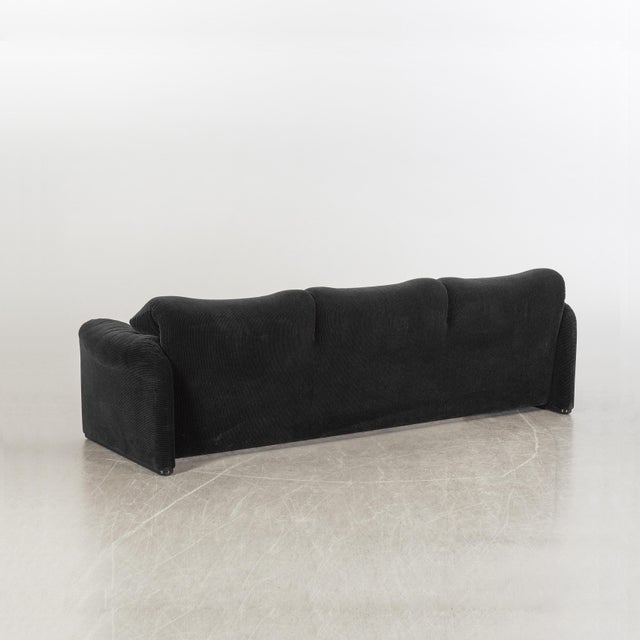 1990s Vico Magistretti Maralunga Sofa Cassina Black Italy For Sale - Image 6 of 8