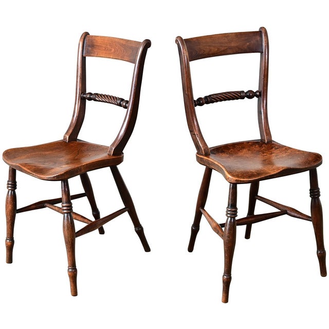 English Pair of 19th Century Yew & Elm Windsor Side Chairs For Sale - Image 11 of 11