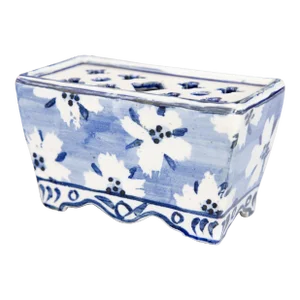 Antique Dutch Delft Faience Flower Brick Vase