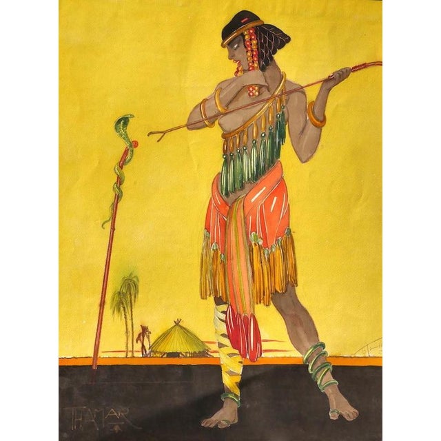 Thamar is an original drawing in watercolor on cardboard realized by Toha in 1923 ca. The state of preservation of the...