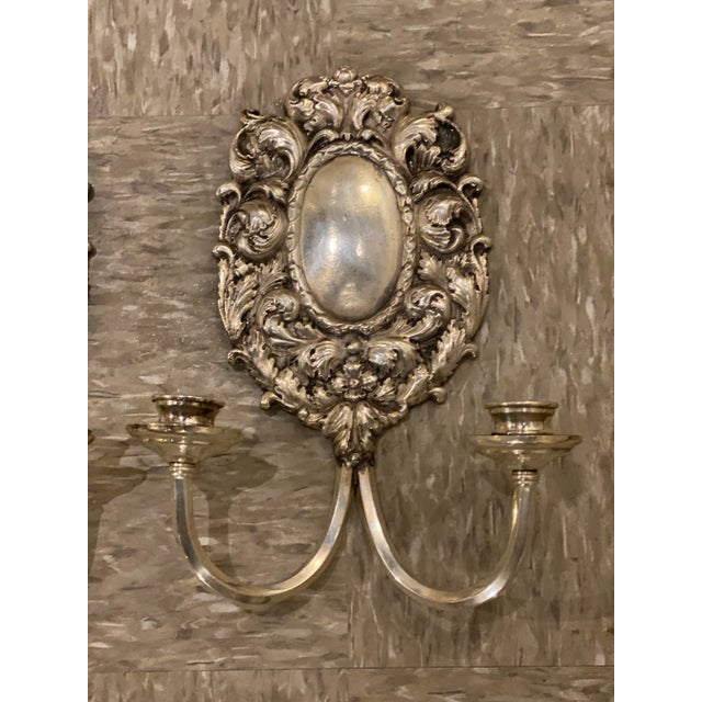 American 1920's Caldwell Silver Plated Sconces With Waves Design - Pair For Sale - Image 3 of 7