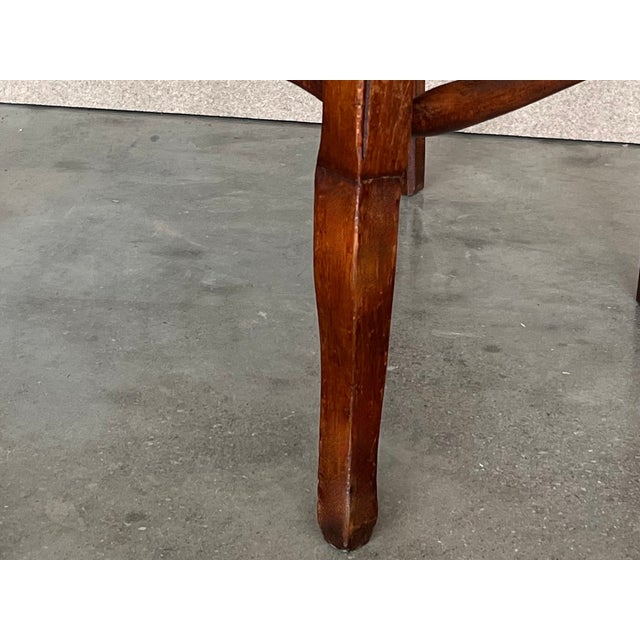 Brown 19th Set of Eight Spanish Armchairs With Cane Seat For Sale - Image 8 of 11