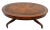 Mid 20th Century Vintage Weiman Mahogany Oval Coffee Table Brown Tooled Leather Top Federal Style For Sale - Image 5 of 14