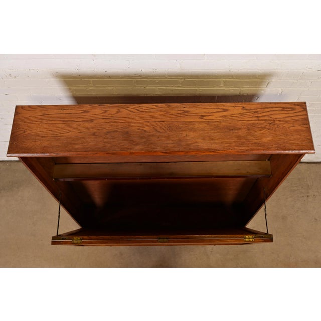 Wood Antique Mission Oak Arts & Crafts Standing Map Case, Circa 1900 For Sale - Image 7 of 14