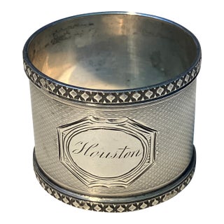 Vintage Coin Silver Engine Turned Napkin Ring, Early 1900s For Sale