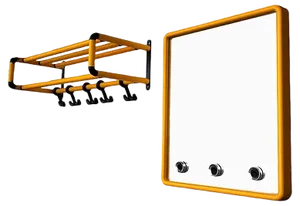 Space Age Mirror and Coat Rack Set from Hewi, 1970s, Set of 2