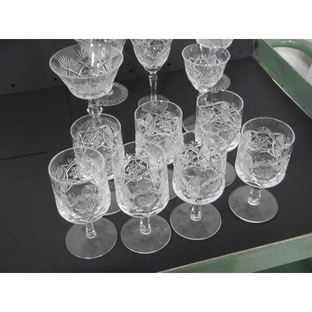 Crystal Glasses, 1950s, Set of 12 For Sale - Image 3 of 13