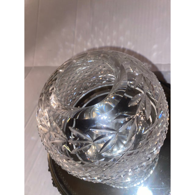 1970s Waterford Crystal Glandore Rose Bowl Vintage Cut Glass Round Flower Vase Mint For Sale - Image 5 of 7