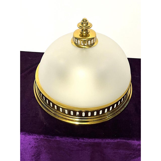 Brass and Glass 3-Light Ceiling Lamp from Schröder, 1960s For Sale - Image 9 of 9