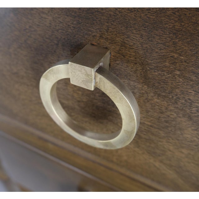 Mid 20th Century Pair of Gibbings Widdicomb Solid Brass Ring Drop Pulls Bachelor Chests Dressers For Sale - Image 5 of 18
