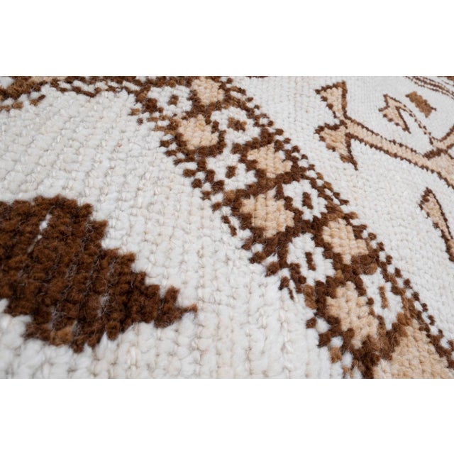 Textile Natural White Herki Turkish Hand-Knotted Runner 2'9" X 11'6" For Sale - Image 7 of 13