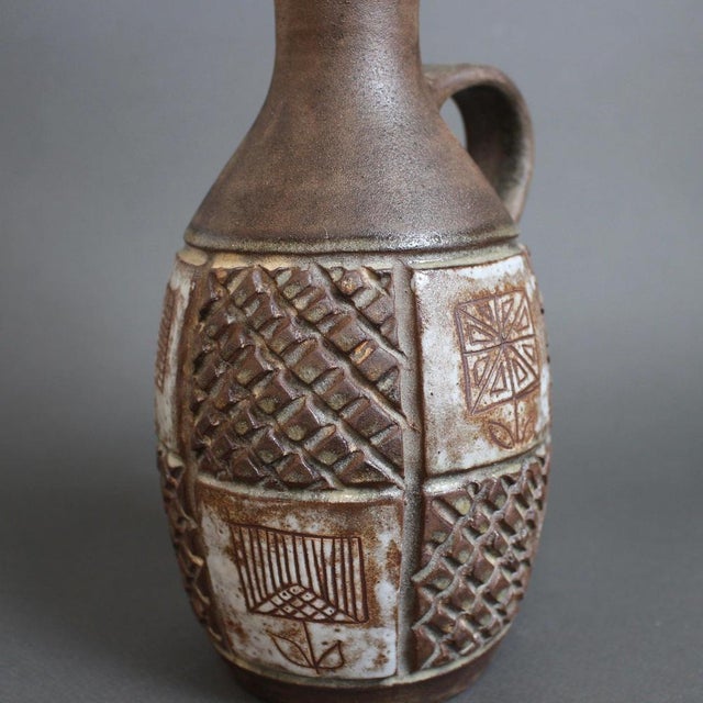 Brown Vintage French Ceramic Pitcher by Alexandre Kostanda, 1960s For Sale - Image 8 of 15