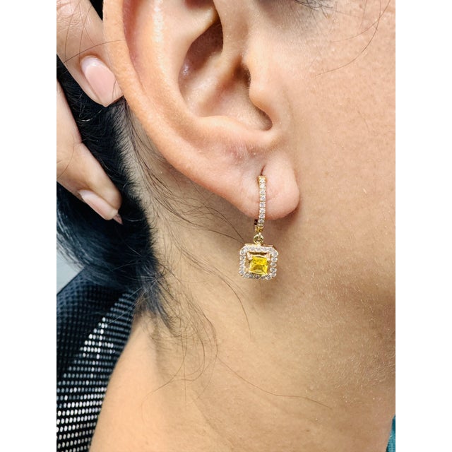 Roshe Jewels Sapphire Earrings With Natural Diamonds, 1.71 Carats 14k Rose Gold, A Pair For Sale - Image 10 of 11