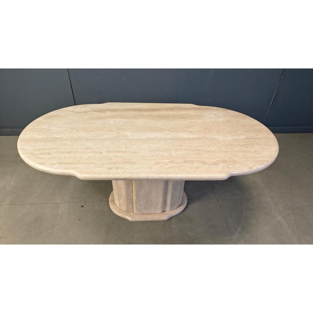 Vintage Oval Travertine Dining Table, 1970s For Sale - Image 10 of 11