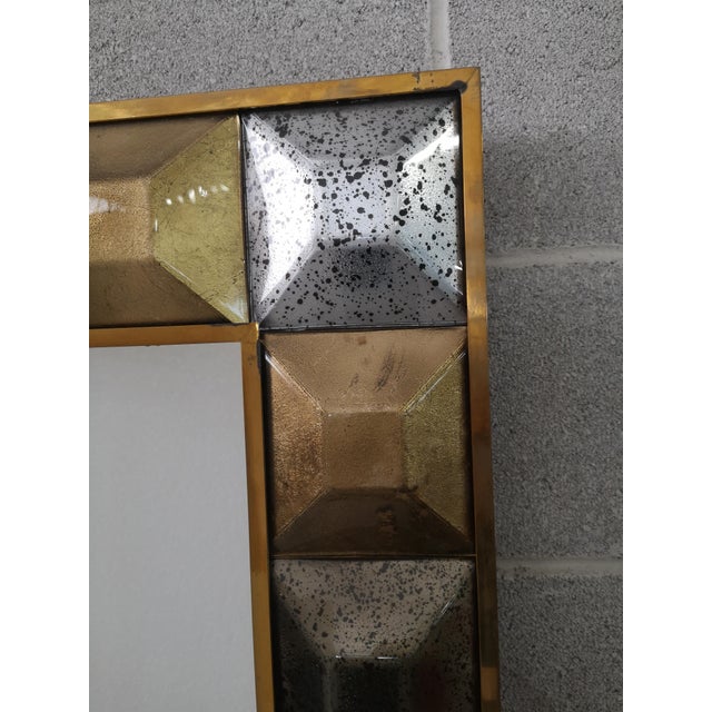 Mid-Century Italian Murano Glass and Brass Mirror, 2000 For Sale - Image 11 of 13