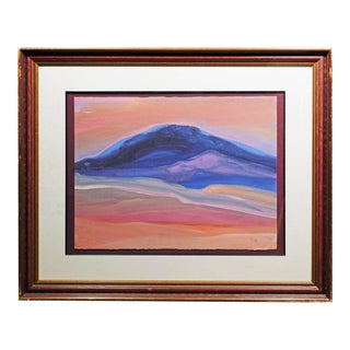 1990s Mel Carter, Colorful Landscape, Original Watercolor Painting on Paper, Framed For Sale