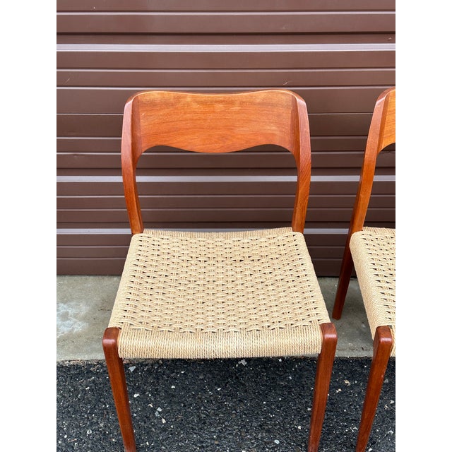 Wood Niels Otto Møller Teak Model 71 Dining Chairs for j.l. Møller, 1960s- Set of Four For Sale - Image 7 of 12