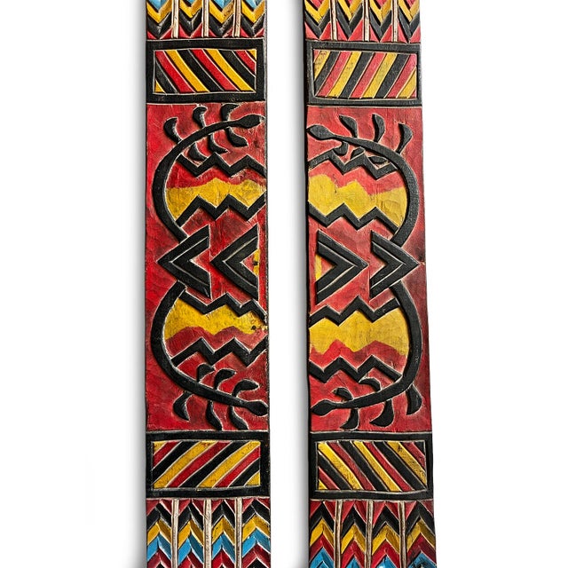 Pair of Vintage Amhara Painted Panels For Sale - Image 4 of 5