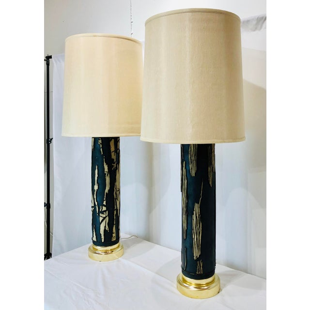 Early 20th Century Wallpaper Roller Table Lamps a Pair Chairish