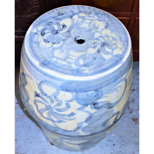 2020s Contemporary Chinoiserie Abstract Lotus Garden Stool For Sale - Image 5 of 8