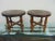 Wood Mid-Century Aztec Design Leather & Walnut Stools - a Pair For Sale - Image 7 of 7