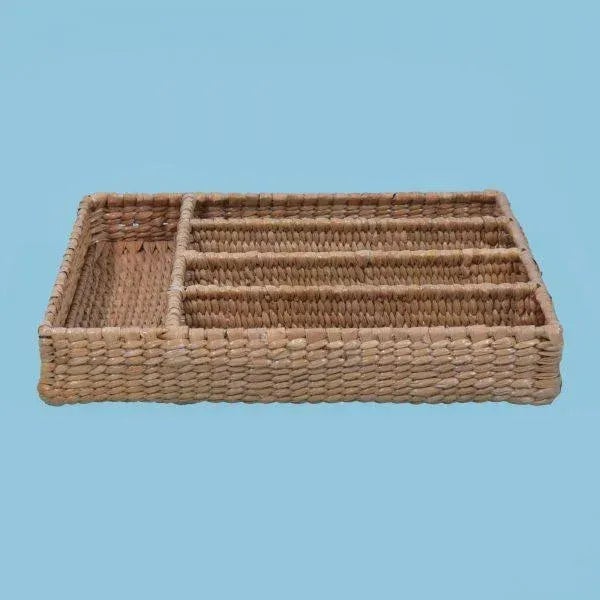 Large Silverware Tray by Mario Lopez Torres There are minor imperfections to the hand-made woven rattan.