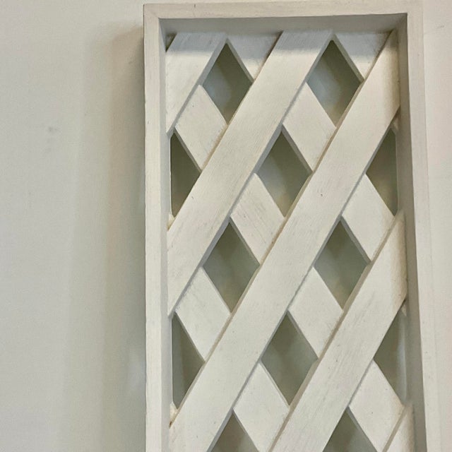 Mid 20th Century Mid-Century Boho Chic Coastal Syroco Style Lattice Candle Sconces - A Pair For Sale - Image 5 of 10