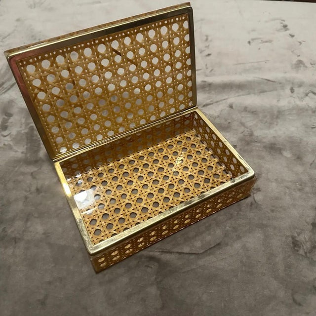 1980s Plexiglass and Vienna Straw Rectangular Box in the Manner of Dior Home For Sale - Image 11 of 13