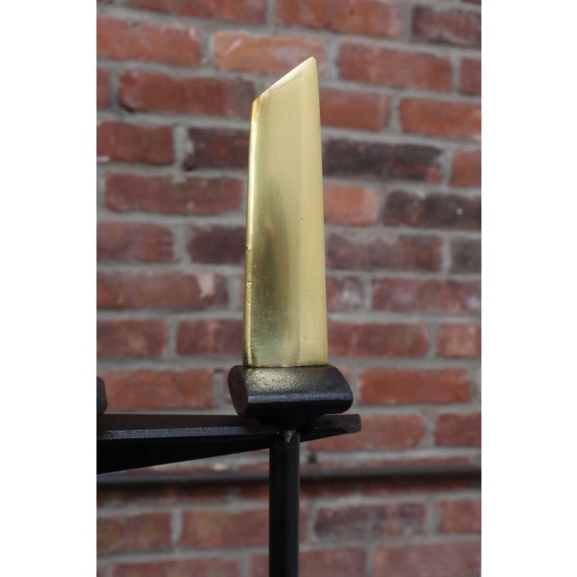 Mid-Century Modern Polished Brass and Iron Fireplace Tool Set by Donald Deskey For Sale - Image 16 of 18