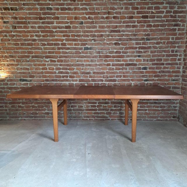 Brown Vintage Danish Extendable Rectangular Teak Dining Table, 1960 For Sale - Image 8 of 8