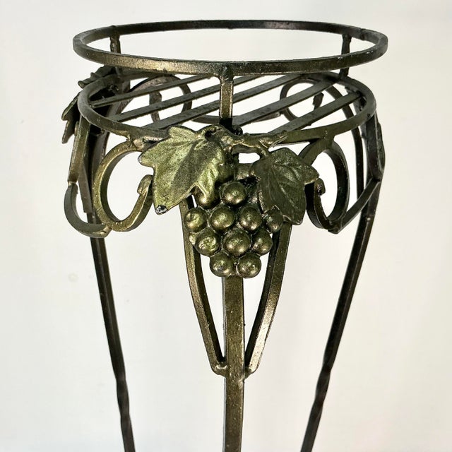 Late 20th C Boho Chic Grape Cluster Metal Plant Stand. For Sale - Image 9 of 11