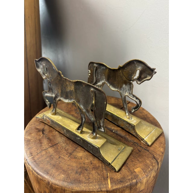 Antique English Brass Bookend Doorstops For Sale In Naples, FL - Image 6 of 11