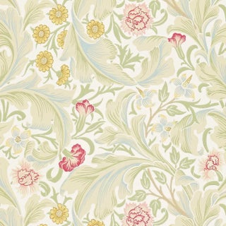 Morris & Co Leicester Wallpaper in Marble/Rose - a Sample For Sale