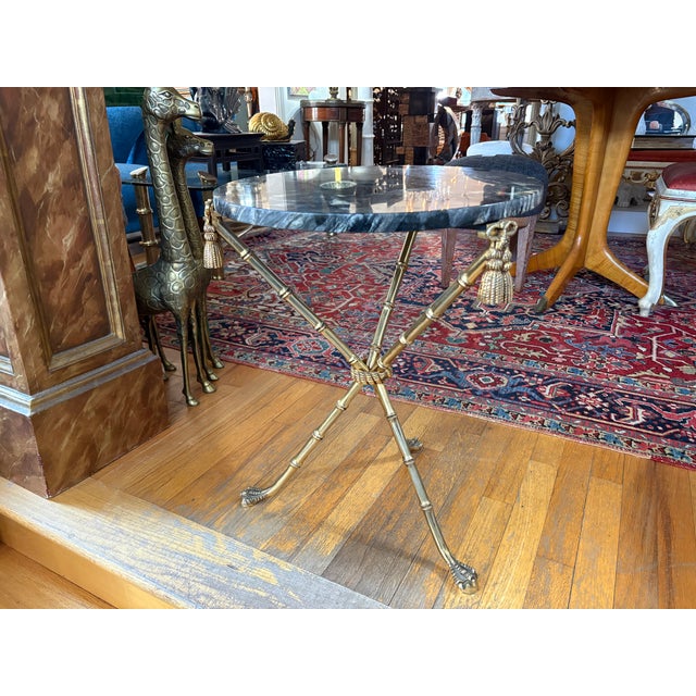 1940s Italian Bronze and Marble Table For Sale - Image 9 of 12