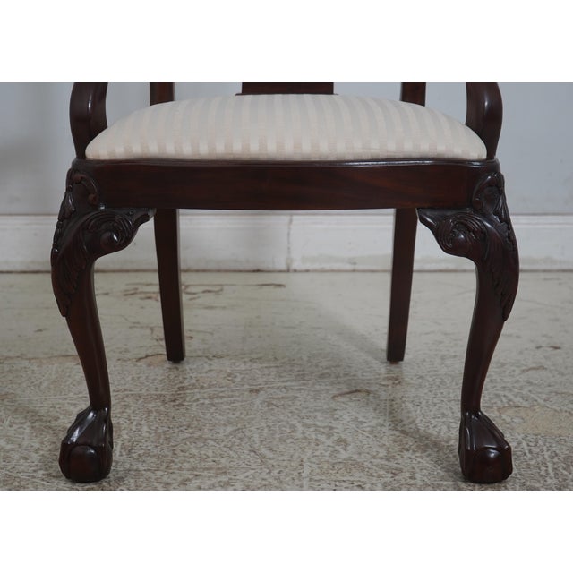 Brown Set of 6 Lexington Mahogany Chippendale Style Dining Chairs For Sale - Image 8 of 18