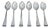 Coffee Spoons in Silver with Handle Relief Ends, Set of 6 For Sale
