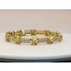 Two-Tone 5 Carat Diamond Bracelet in 14 Karat Yellow Gold, Estate For Sale In New York - Image 6 of 18