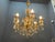 Italian Brass Crystal Chandelier, 1950s For Sale - Image 9 of 16