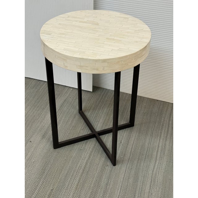 West Elm Bone Side Table, Ivory For Sale - Image 12 of 12