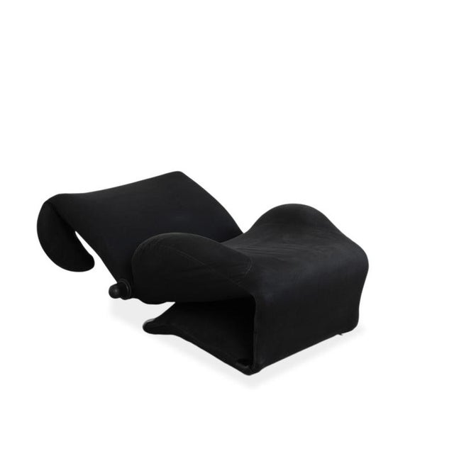 Wink Armchair in Black Fabric by Toshiyuki Kita for Cassina For Sale - Image 5 of 16