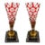 Late 19th Century Glass Vases with Nero Portoro Marble Bases- a Pair For Sale