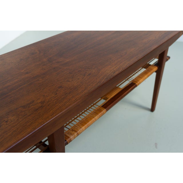 Danish Walnut and Cane Coffee Table by Anton Kildeberg, 1960s For Sale - Image 16 of 18