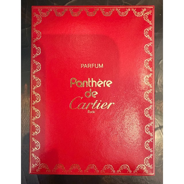 Metal 1990's Art Deco Style Panthère De Cartier Perfume Bottle and Case, Paris For Sale - Image 7 of 13