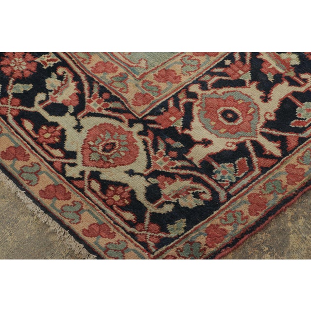 Late 18th Century Antique Persian Serapi Rug in Red & Blue Geometric Medallion - Rug & Kilim For Sale - Image 5 of 7