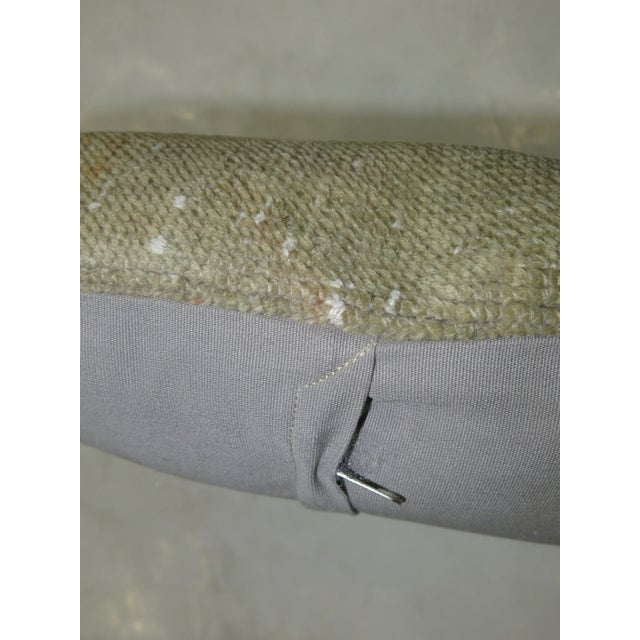 One of a kind Pillow made from a vintage turkish rug with cotton back. Zipper closure and foam insert provided. 15'' x 16''