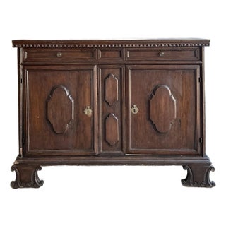 Vintage Boho 18 Century Tuscan Walnut Buffet For Sale