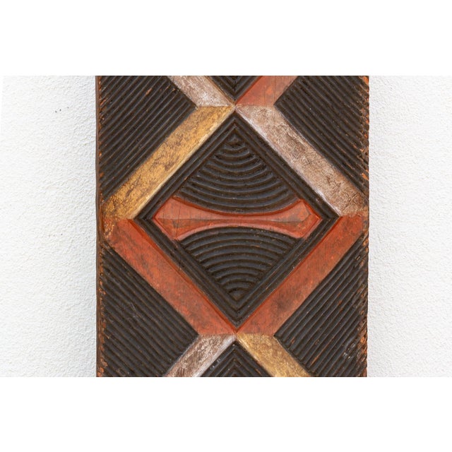 Early 20th Century Carved & Painted Bwa Door For Sale - Image 4 of 8