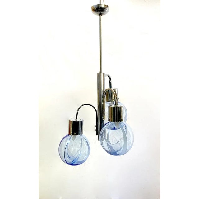 Blue Vintage Pendant by Venini, 1970 For Sale - Image 8 of 8